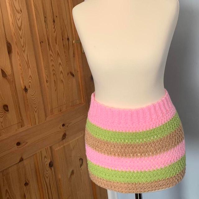 Women's Skirt - Pink/Green - UK 8 on Productcaster.