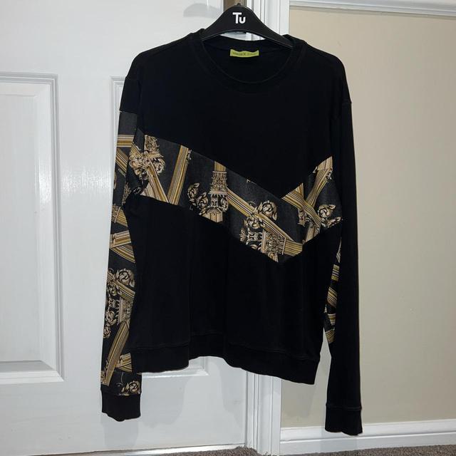 Versace Jeans Couture Men's Sweatshirt - Black/Yellow - M on Productcaster.