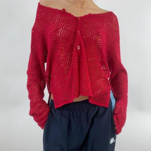 Women's Cardigan - Red - M on Productcaster.