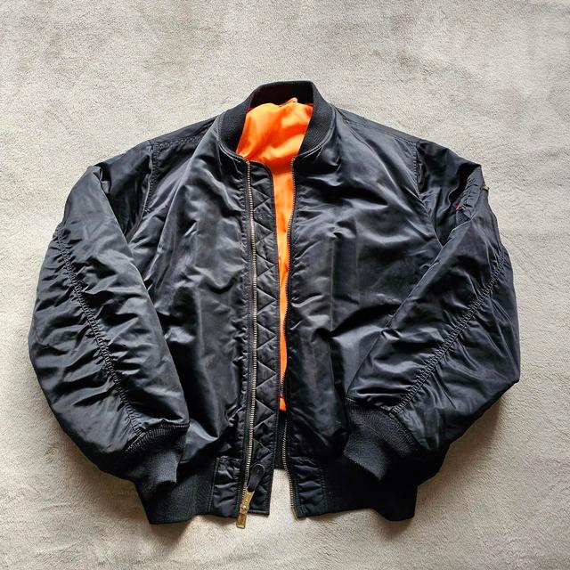 Alpha Industries Men's Jacket - Black/Orange - XXL on Productcaster.