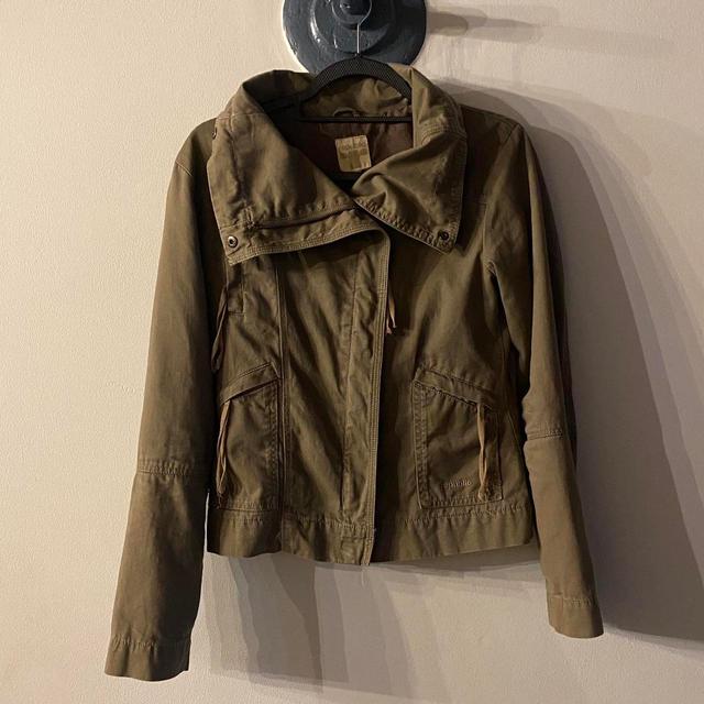 Vintage Women's Cotton Jacket - Khaki - UK 8 on Productcaster.