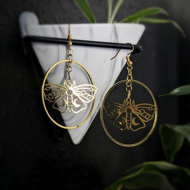 Handmade Women's Earrings - Gold on Productcaster.