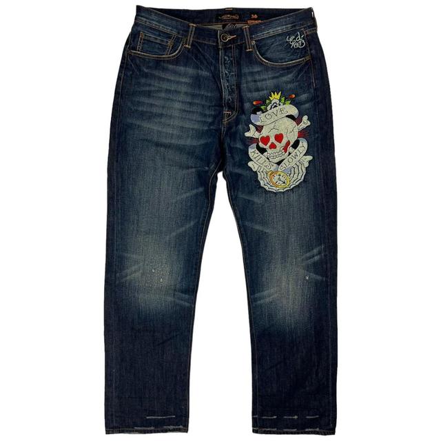 Ed Hardy Men's Jeans - Navy/Multi - 36" on Productcaster.