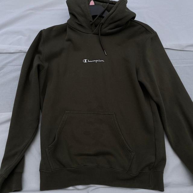 Champion Men's Hoodie - Khaki/Green - S on Productcaster.