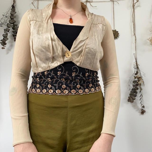 Vintage Women's Crop top - Cream - M on Productcaster.