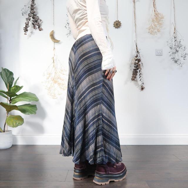 Vintage Women's Maxi Skirt - Navy/Grey - M on Productcaster.