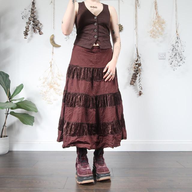 Vintage Women's Maxi Skirt - Brown - L on Productcaster.