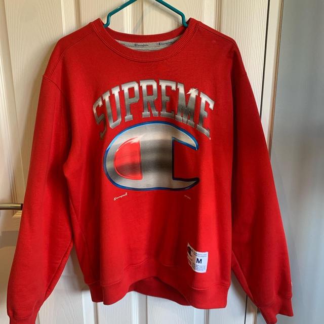 Supreme Men's Sweatshirt - Red/Silver - M on Productcaster.