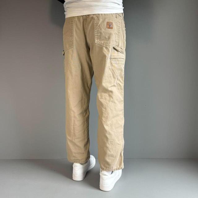 Carhartt Men's Straight leg Cargo Jeans - Tan - 33" on Productcaster.