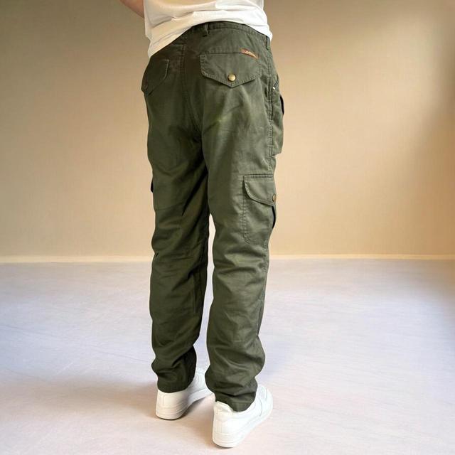 Vintage Men's Slim Cargo Trousers - Khaki/Green - 33" on Productcaster.