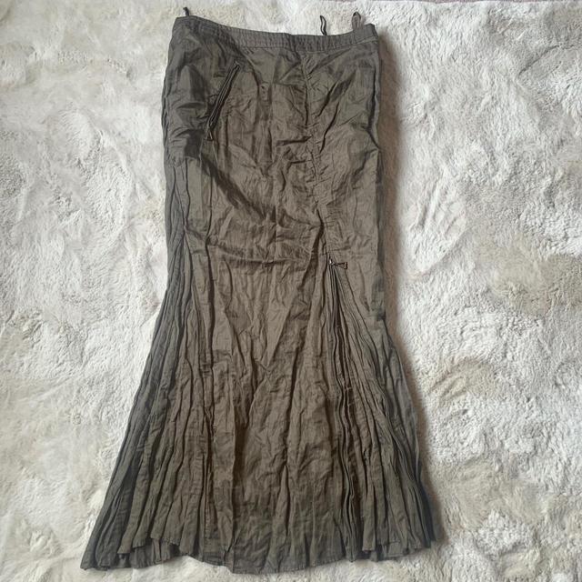 Vintage Women's Maxi Skirt - Khaki - UK 12 on Productcaster.