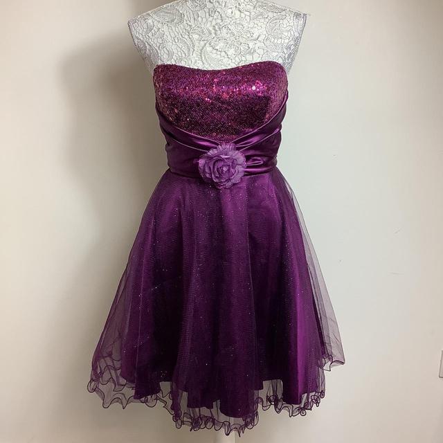 Vintage Women's A-line Dress - Purple - L on Productcaster.