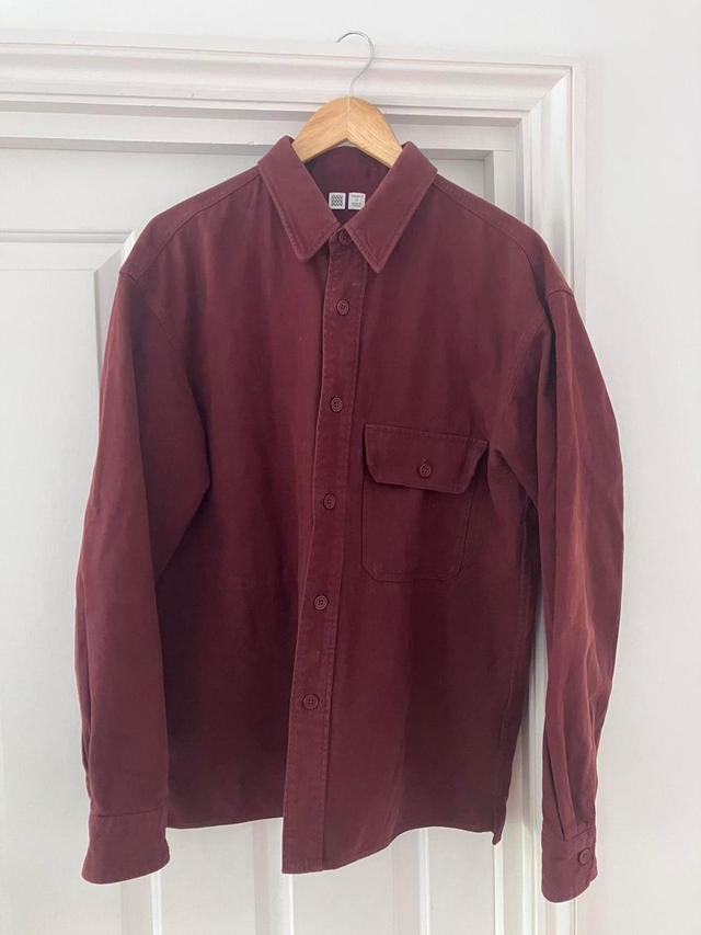 UNIQLO Men's Shirt - Burgundy/Brown - M on Productcaster.