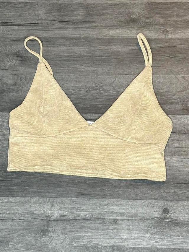 Stradivarius Women's Crop top - Tan/Cream - S on Productcaster.