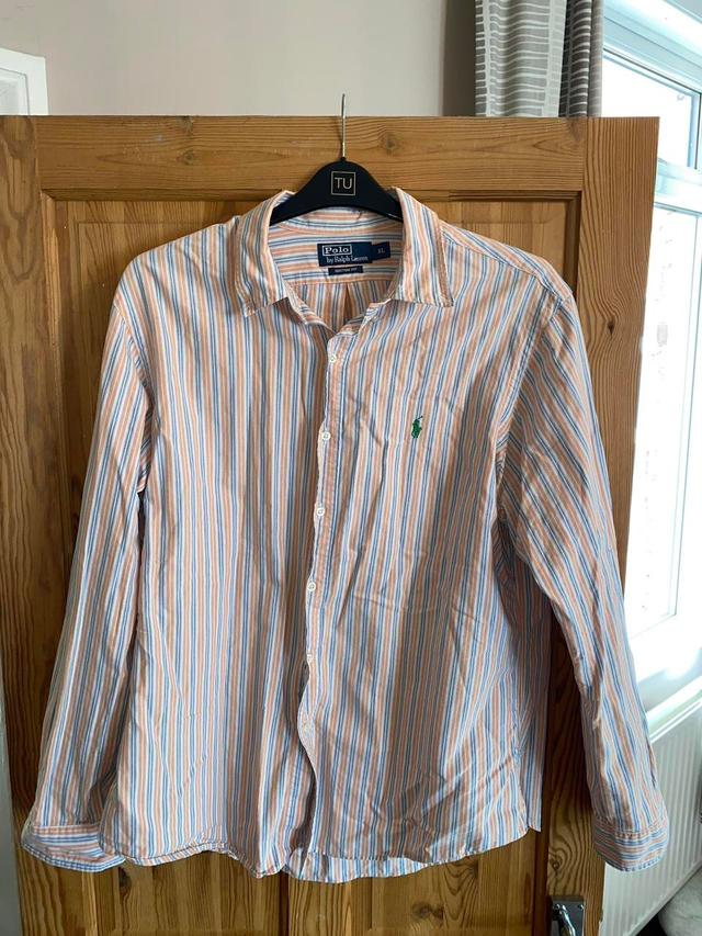 Polo Ralph Lauren Men's Shirt - Orange/White - XL on Productcaster.