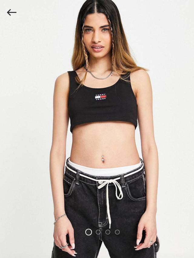 Tommy Hilfiger Women's Crop top - Black - S on Productcaster.