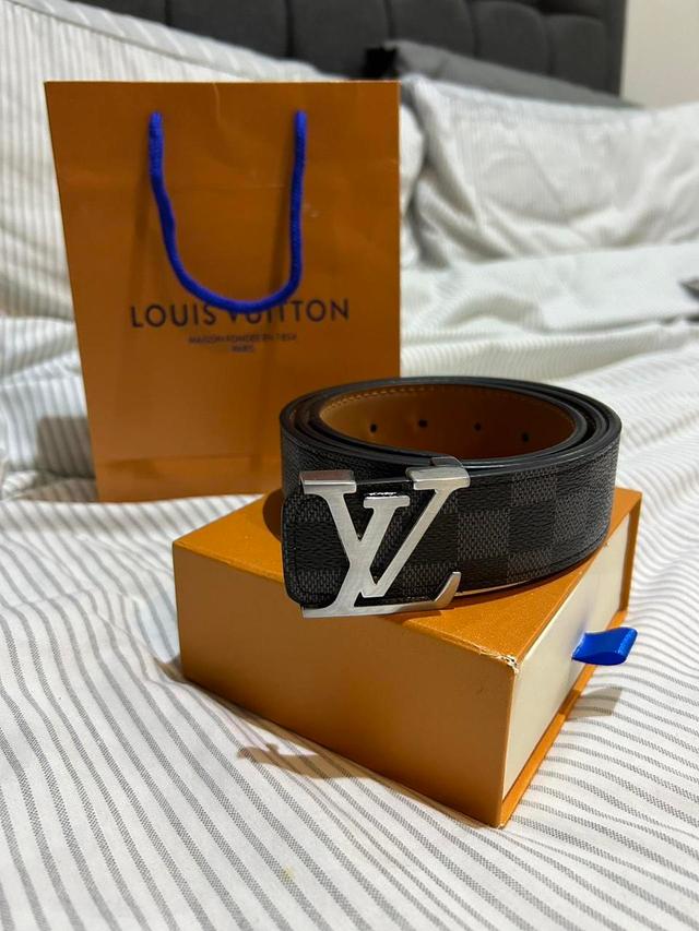 Louis Vuitton Men's Belt - Black/Grey on Productcaster.