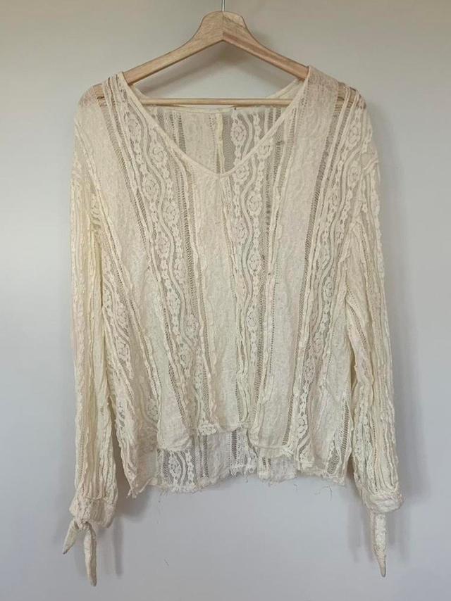 Women's Blouse - Cream/White - S on Productcaster.