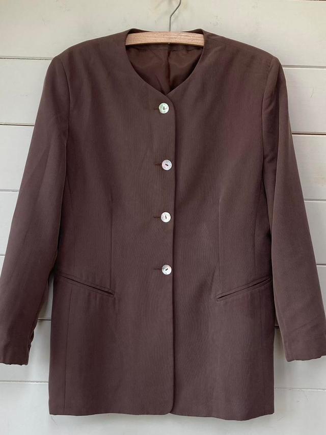 Vintage Women's Tailored jacket - Brown - UK 16 on Productcaster.