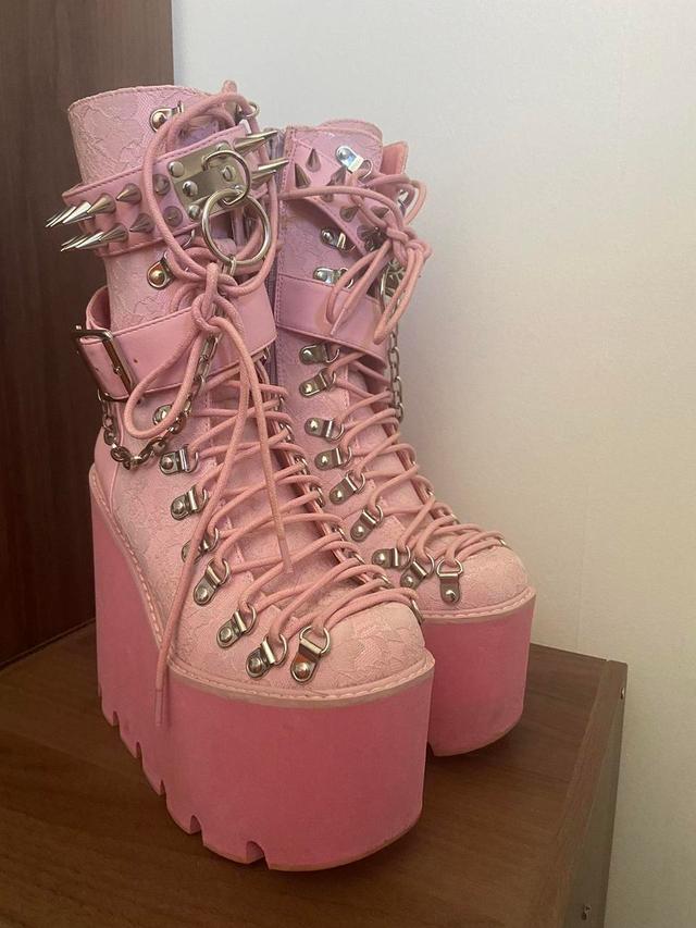 Dolls Kill Women's Platform Boots - Pink - UK 4 on Productcaster.