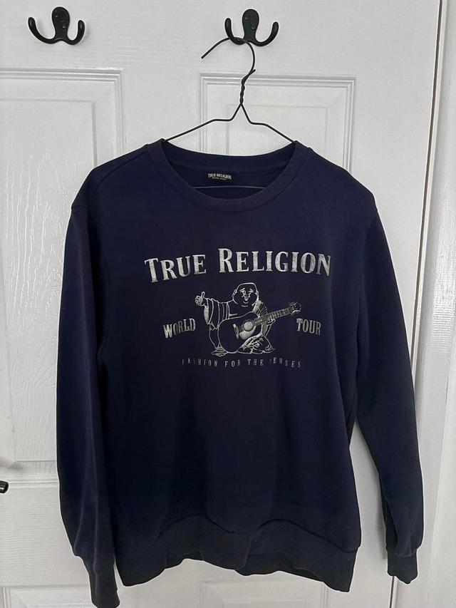 True Religion Men's Jumper - Navy - S on Productcaster.