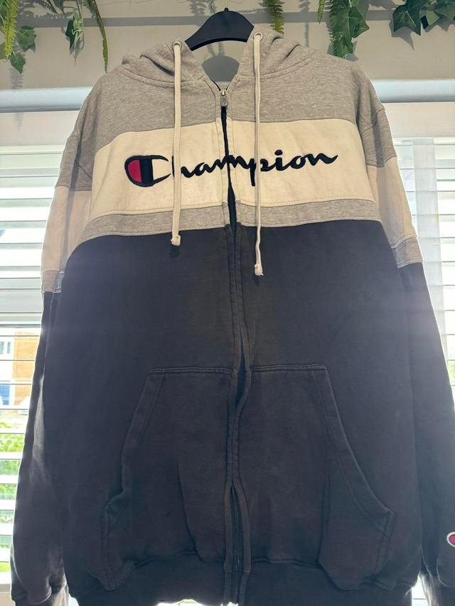 Champion Men's Jumper - Grey/Black - XL on Productcaster.