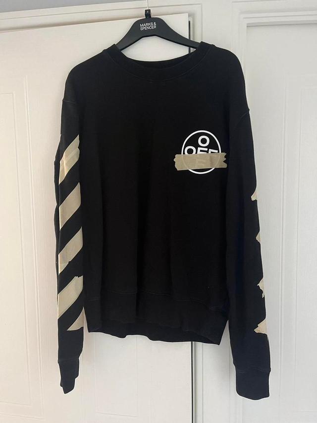 Off-White Men's Sweatshirt - Black/Tan - M on Productcaster.