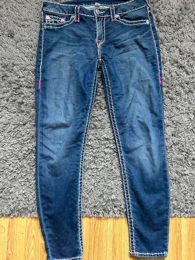 True Religion Women's Jeans - Navy/Pink - UK 12 on Productcaster.