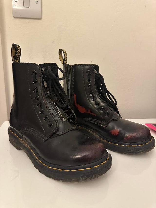 Dr. Martens Women's Military Boots - Burgundy/Black - UK 4 on Productcaster.