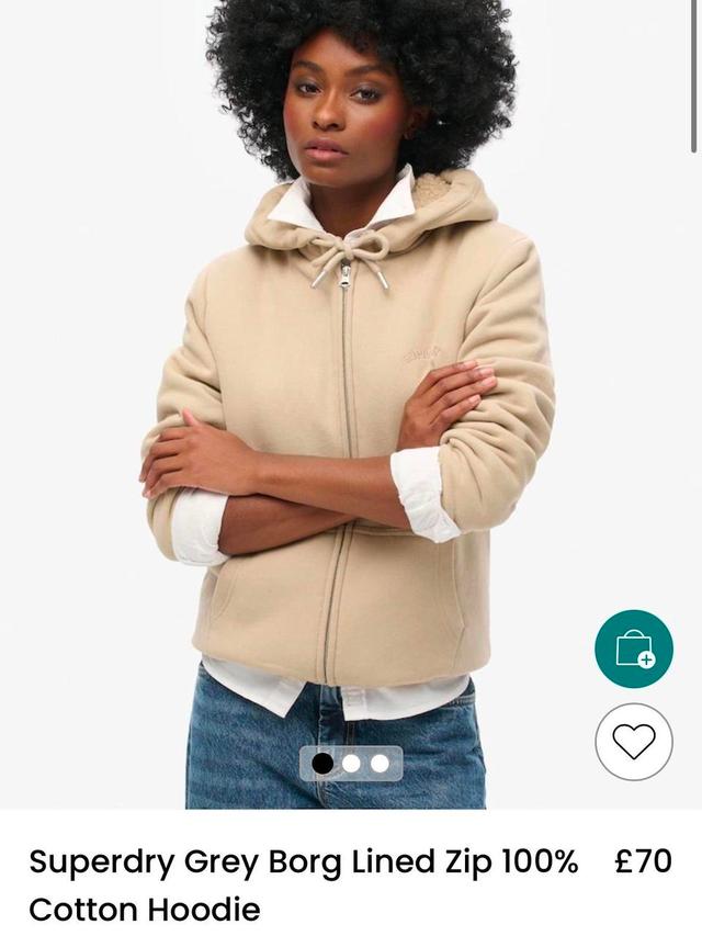 Superdry Women's Hoodie - Cream/Tan - 12 on Productcaster.