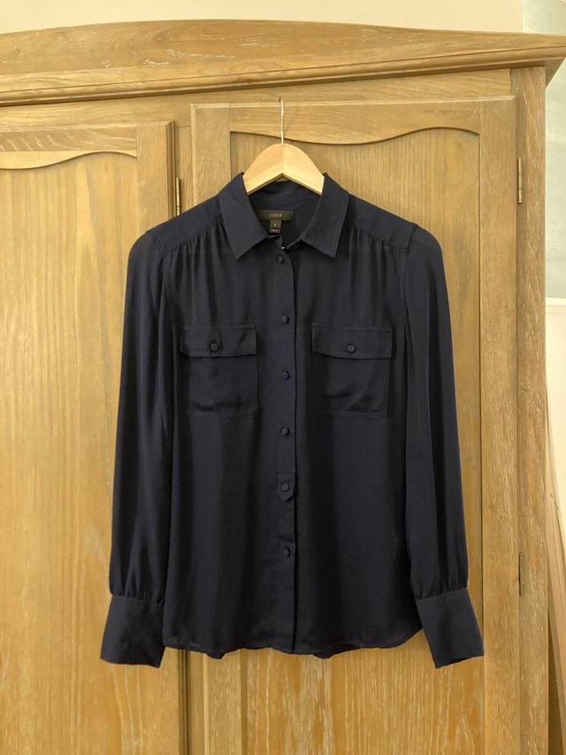 J.Crew Women's Shirt - Navy/Blue - 10 on Productcaster.