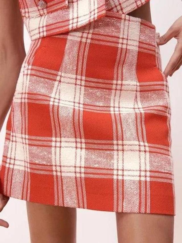 Zara Women's Going out Skirt - Red/Cream - XS on Productcaster.