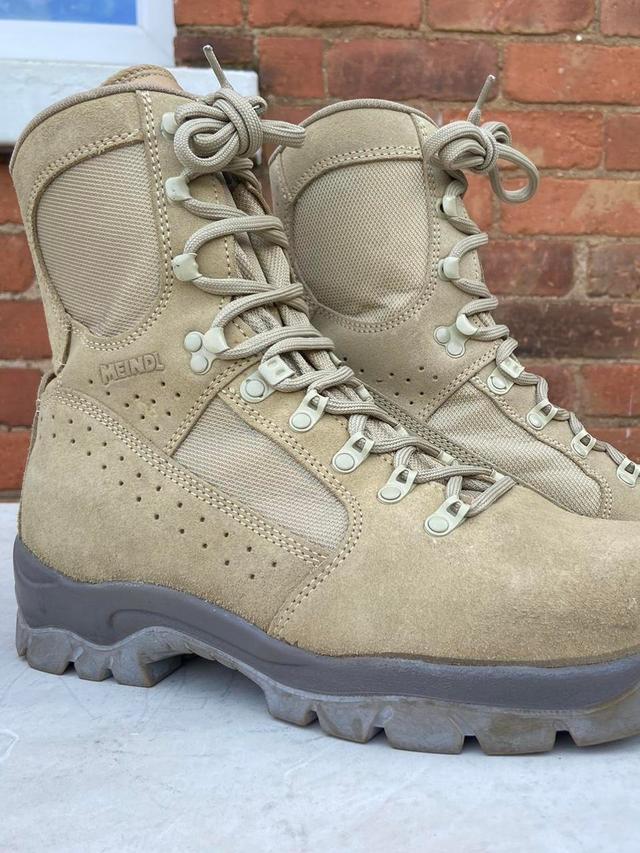 Men's Military Boots - Tan/Cream - UK 10 on Productcaster.