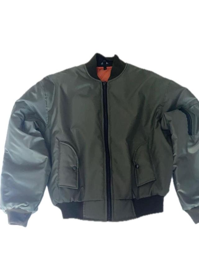 Men's Bomber Jacket - Khaki/Green - M on Productcaster.