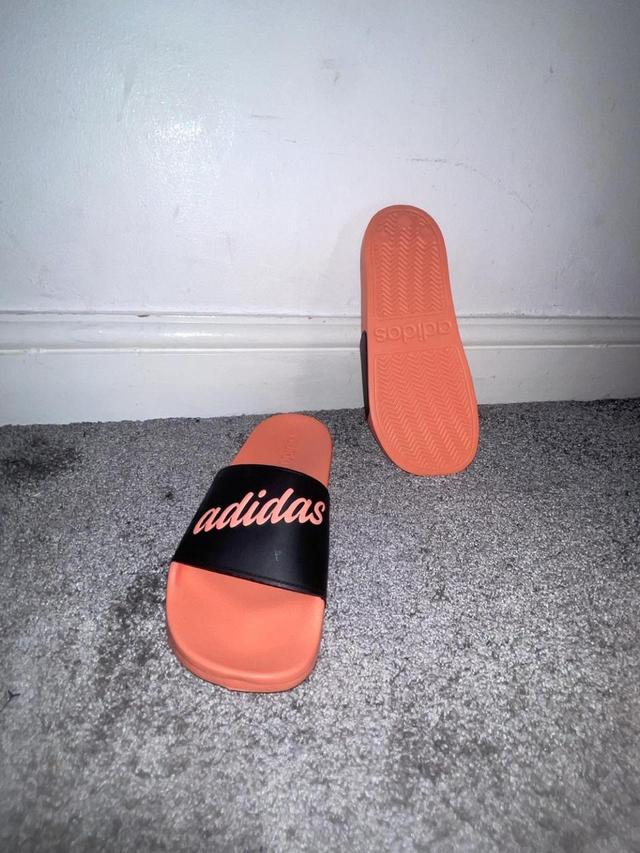 Adidas Women's Slides - Black/Orange - UK 6 on Productcaster.