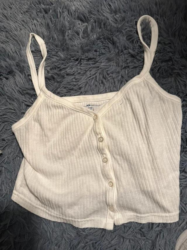 Brandy Melville Women's Crop top - White/Cream - One size on Productcaster.