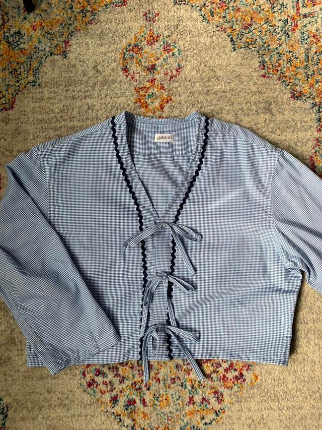 Handmade Women's Blouse - Blue/White - S on Productcaster.