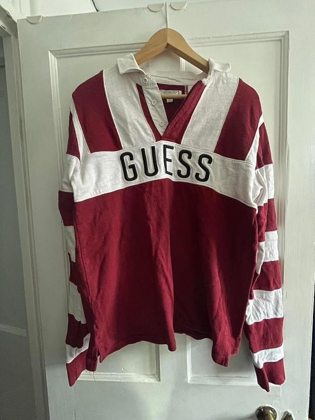 Guess Men's Shirt - White/Burgundy - S on Productcaster.