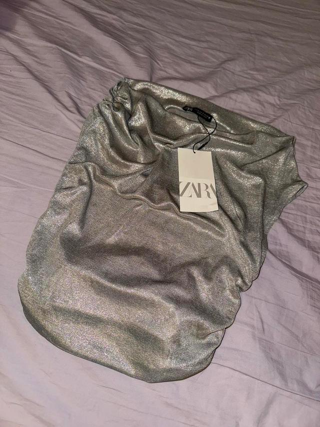 Zara Women's Top - Silver - S on Productcaster.