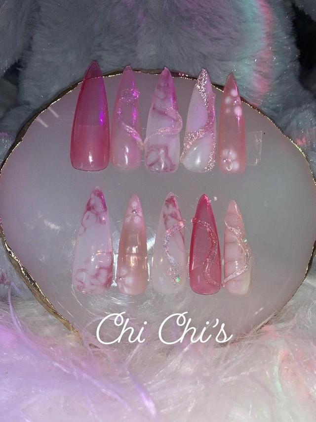 Custom False nails - Pink/Multi on Productcaster.