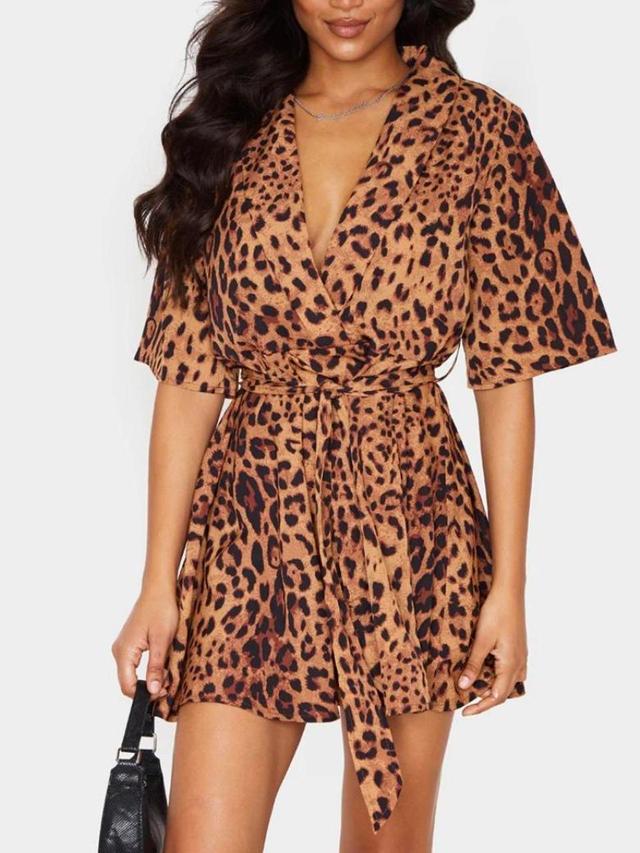 PrettyLittleThing Women's Dress - Brown/Black - 8 on Productcaster.