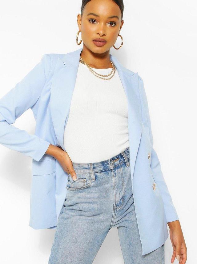 Boohoo Women's Blazer Jacket - Blue - UK 16 on Productcaster.