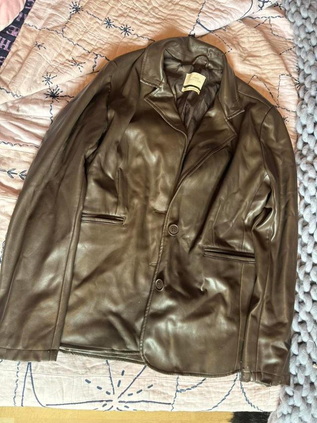 Urban Outfitters Women's Faux leather Jacket - Brown - S on Productcaster.