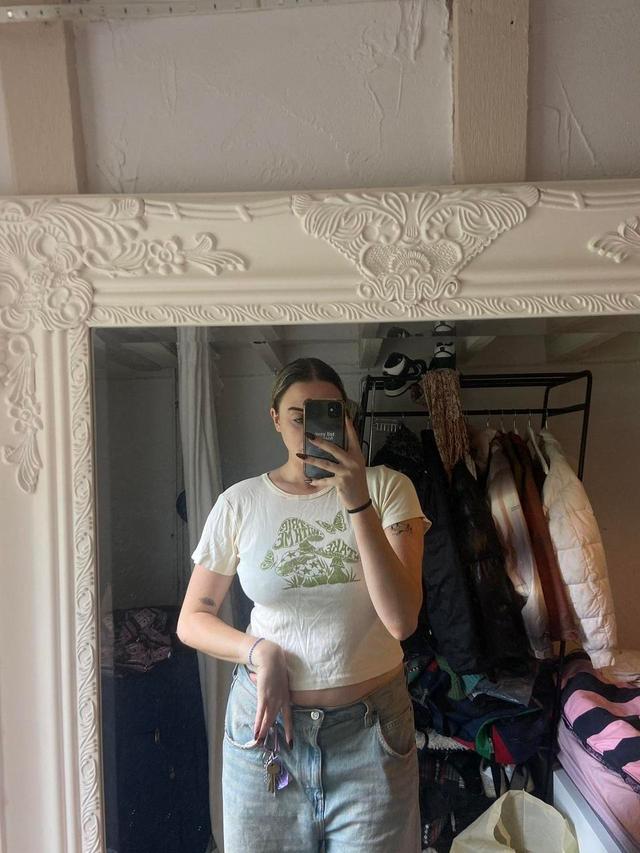 Women's Crop top - Cream/Khaki - S on Productcaster.