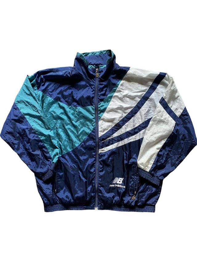 New Balance Men's Windbreaker Jacket - Blue/Green - XXL on Productcaster.