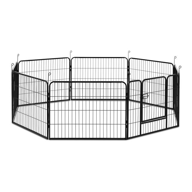 Enclos pour chien - avec porte - 8 segments modulaires - 61 cm de haut | Wiesenfield on Productcaster.