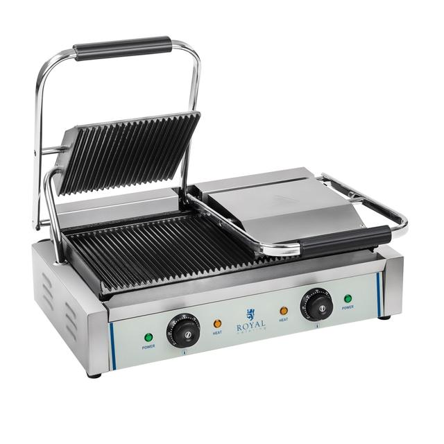 Kontakt grill - 2 x 1.800 Watt - bordázott - 2.0 | Royal Catering on Productcaster.