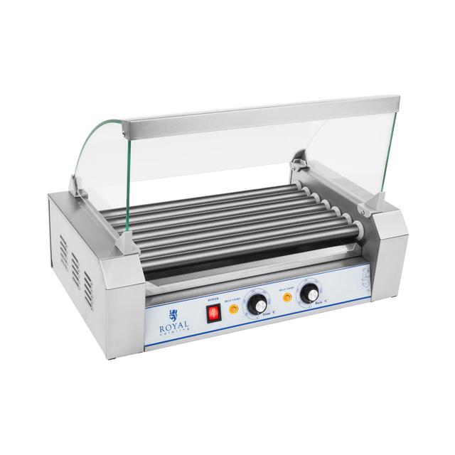 Hot Dog Grill - 7 görgő - Teflon - Royal Catering RCHG-7T - 34,50 x 58,00 x 40,50 cm | Royal Catering on Productcaster.