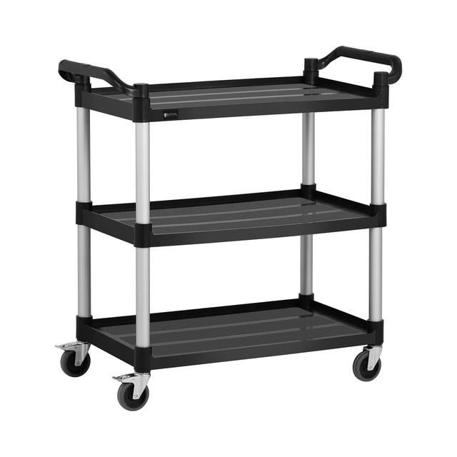 Service Cart 3 Shelves 49 x 84.5 cm 90 kg Black - Serving Trolleys by Royal Catering on Productcaster.