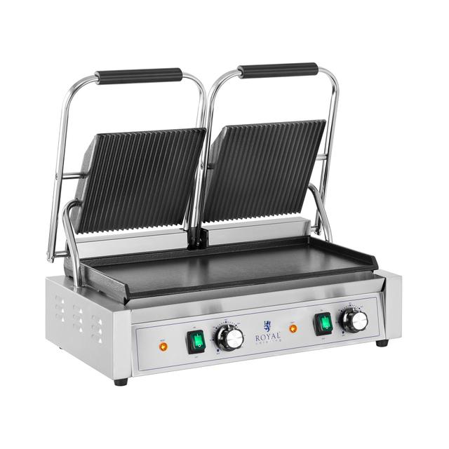 Sandwich Maker - Striat + Plat - Royal Catering - 3.600 W on Productcaster.